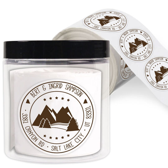 Mountain View Round Address Labels